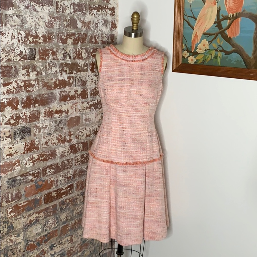 Tweed Etcetera Sheath Dress with Fringe